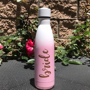 Pink and white ombre bride waterbottle